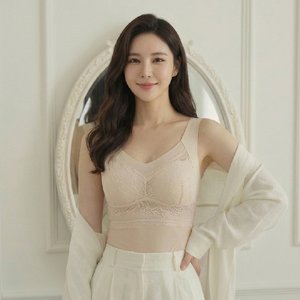 [3종세트] 러블리 벨벳 브라 나시  보온 캡내장 런닝 속옷