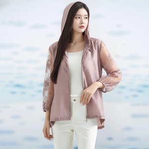 [헬리꽁땡]시스루자수후드집업점퍼