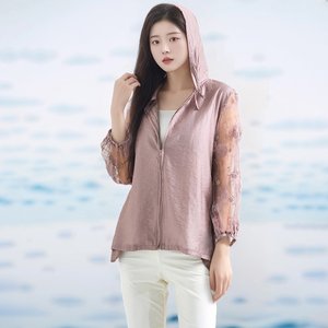 [헬리꽁땡]시스루자수후드집업점퍼