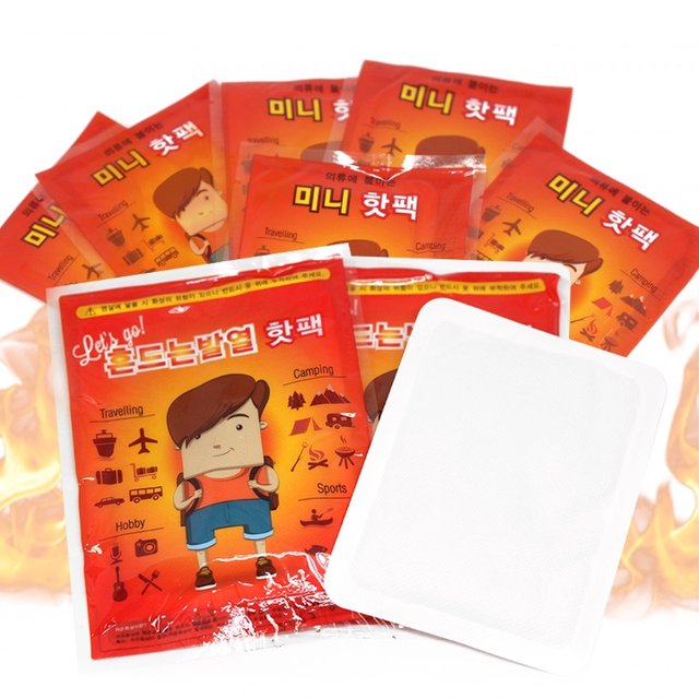 미니 붙이는 핫팩 2개 1세트 흔드는 포켓용 핫팩 파스형 발바닥 핫팩