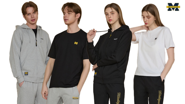 [미시간] 남/여 후드 셋업 트레이닝 세트 + 반팔티