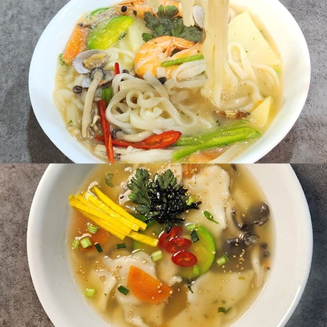 [우정제면소] 맑은해물맛 수제비 6인분+칼국수 6인분 외 각각12인분