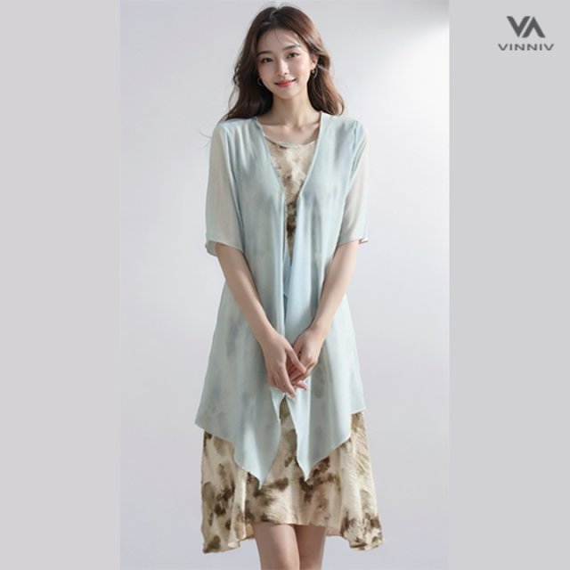 [비니브] 미타르 원피스가디건세트