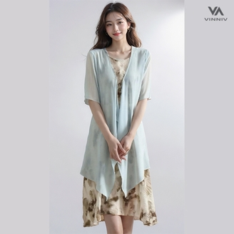 [비니브] 미타르 원피스가디건세트