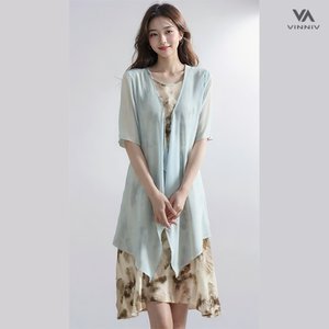 [비니브] 미타르 원피스가디건세트