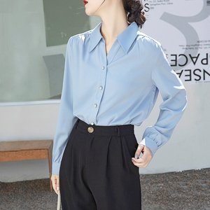 [샵앤] 여성 오피스 카라넥 긴팔 블라우스 WDM-WBL-KSS2330
