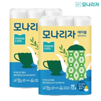 모나리자 에어볼 키친타월 150매*12롤x2팩