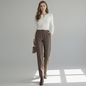 여성 허리 히든밴딩 프리미엄 헤링본 기모안감 팬츠