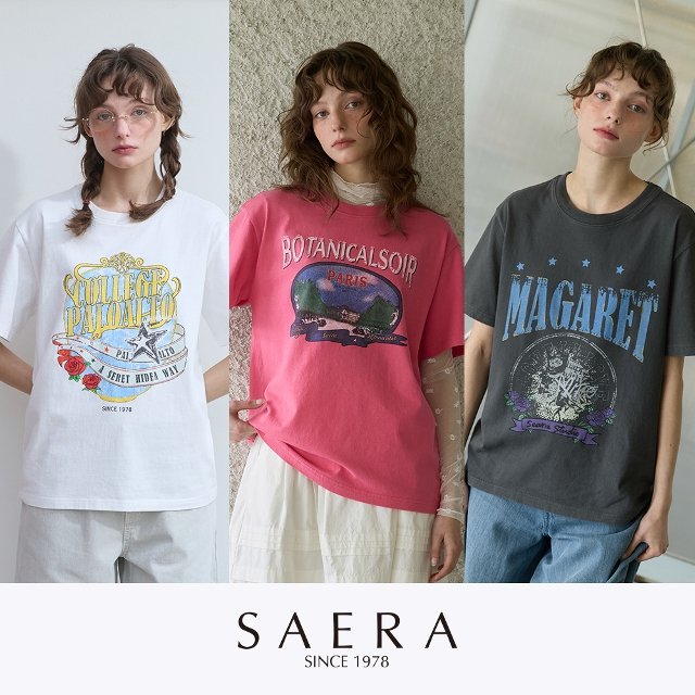 26SS SAERA 세라 피그먼트 티셔츠 3종