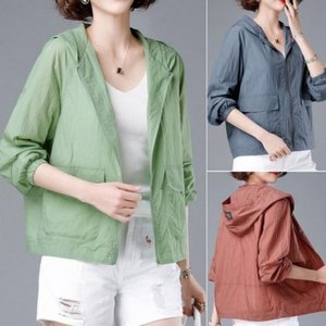 여름점퍼 여성 추천 얇은 여자 꾸안꾸 바람막이 후드 (WFHWHOP)