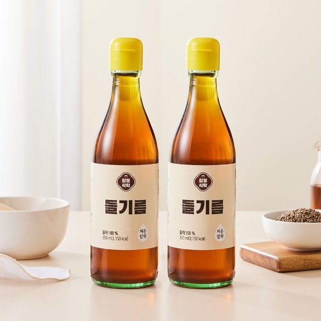 [감동식탁] 통들깨 들기름 350ml x 2병