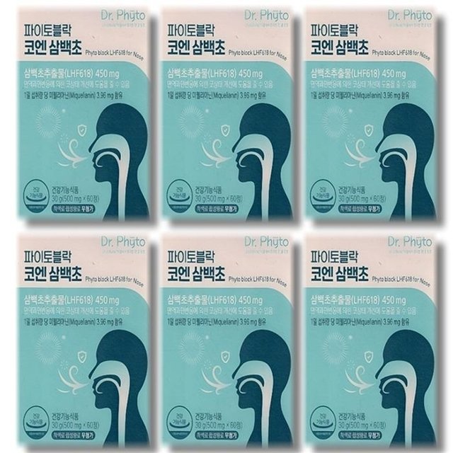 [보리담다] 닥터파이토 파이토블락 코엔 삼백초 500mg x 60정 LHF618 6박스