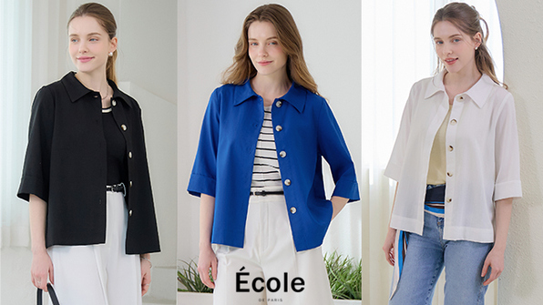 (매장판매동일) 26SS 에꼴드파리 스탠카라 인견 자켓 3종