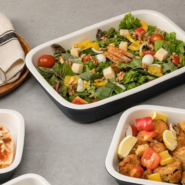 바이마르 세라믹 사각트레이 세트 1호  네이비