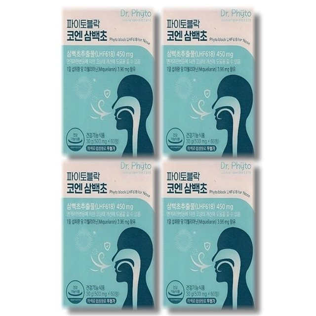 [보리담다] 닥터파이토 파이토블락 코엔 삼백초 500mg x 60정 LHF618 4박스