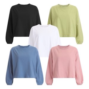 [샵앤] 신상 여성 라운드넥 면100 무지 루즈핏 긴팔 티셔츠 DAI-WSH-12134