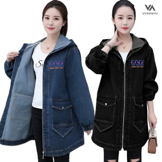 [비니브] 앤리아 데님 롱점퍼