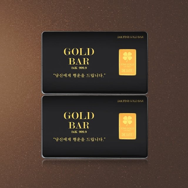 [골드퀸즈] 24K 순금 행운 클로버 골드카드 2개