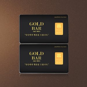 [골드퀸즈] 24K 순금 행운 클로버 골드카드 2개