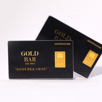 [골드퀸즈] 24K 순금 행운 클로버 골드카드 2개