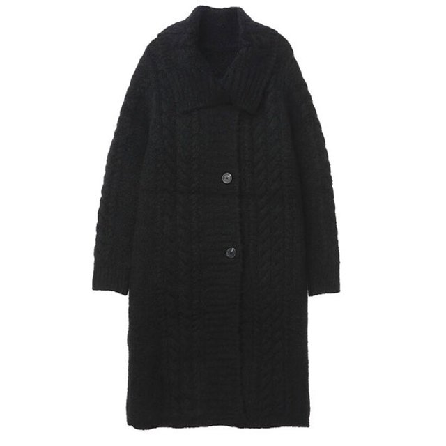 올리브그린 P78 24FW 알파카 울 블렌딩 니트코트