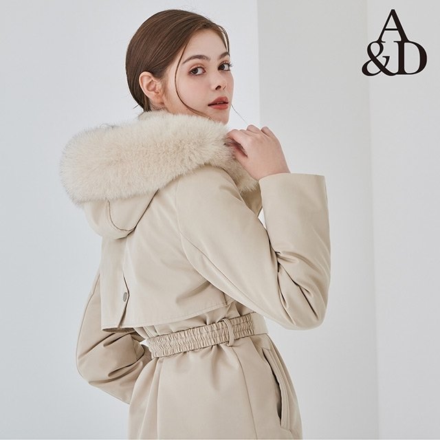 25FW 에이앤디 사가폭스 밍크카라 퍼 코트 1종