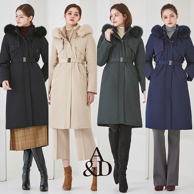 25FW 에이앤디 사가폭스 밍크카라 퍼 코트 1종