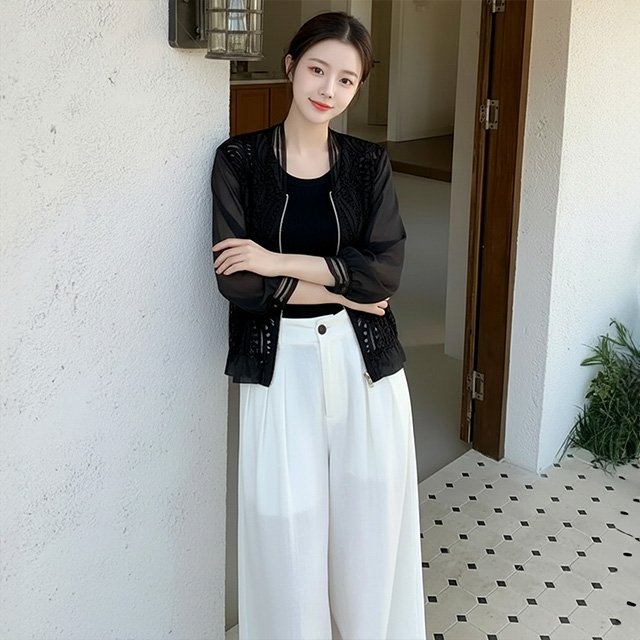 [헬리꽁땡]아이든시스루점퍼(색상선택)