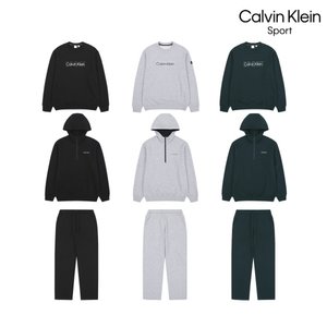 [Calvin Klein]캘빈클라인 26SS 에센셜 테리 셋업 3종, 남성(후디하프집업+맨투맨+롱팬츠)