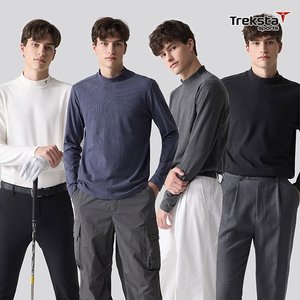 트렉스타스포츠 25FW 최종가! 웜브러쉬 카치온 모크넥 티셔츠 4종, 남성