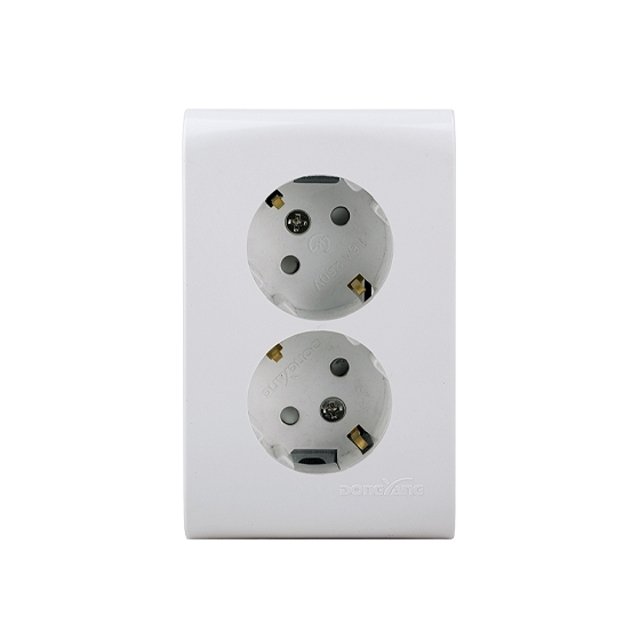 매입형 2구 콘센트 사선형