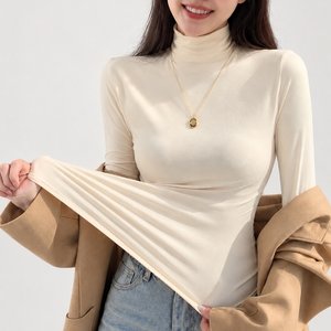 포근핏 소프트 목폴라 슬림 반하이넥 여성 티셔츠 이너티 베이직 겨울 가을