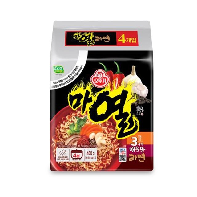 [오뚜기] 마열라면 멀티팩 (120g x 4입) x 8