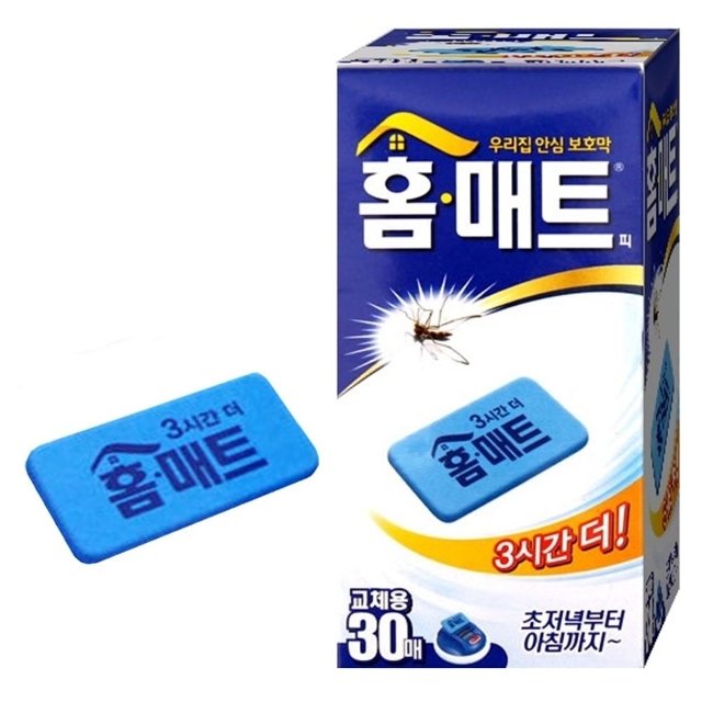 홈매트 모기향 리필 30P 교체용 매트 15시간 지속효과 (W9760EB)