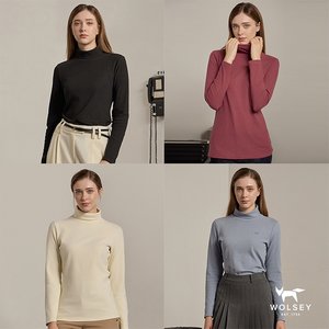 [Wolsey] 울시 24FW 최신상! DUEX TEX 양면기모 하이넥 셔츠 4종, 여성