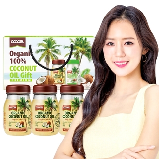 코코엘 유기농 무향 코코넛오일 415ml 3병 선물세트 1박스