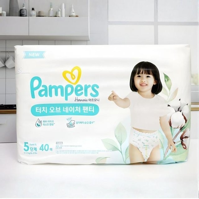 팸퍼스 NEW 터치오브네이처 팬티형 5단계 120매