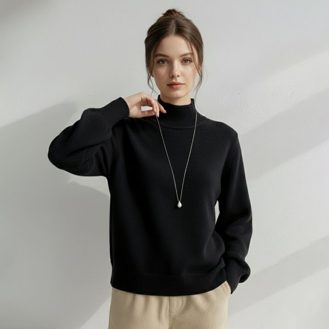 블랙미즈 포근한 반목 폴라 긴팔 니트 3종세트