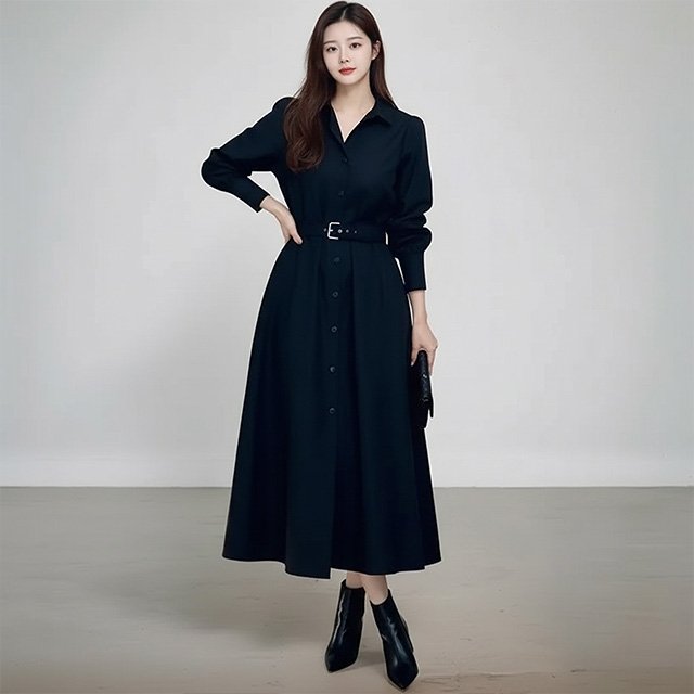 [플로레센스]리안셔츠벨트원피스(색상선택) 