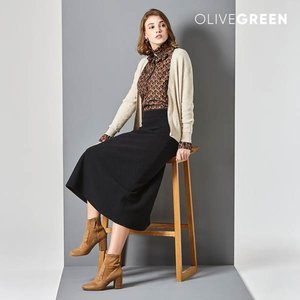 올리브그린 웜기모본딩 스커트 3종