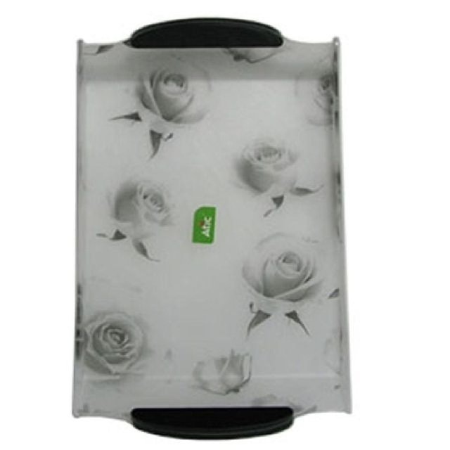 한지 손잡이 쟁반 흑장미(특) 트레이 과일 접시 서빙 (WF76187)