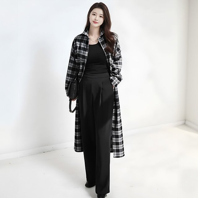 [플로레센스] 멜린 타탄 체크 롱셔츠 원피스 2종 