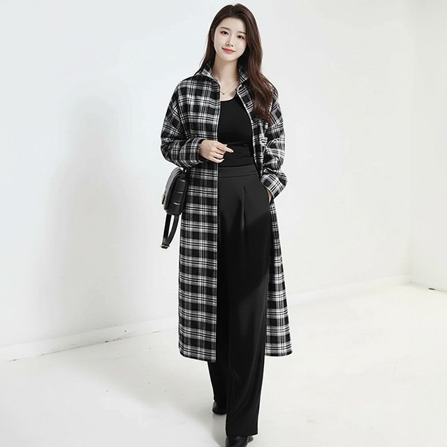 [플로레센스] 멜린 타탄 체크 롱셔츠 원피스 2종 