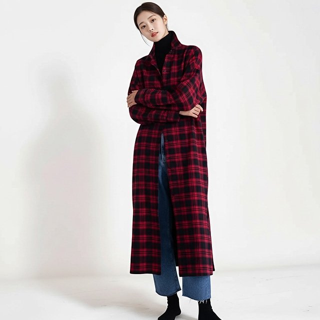 [플로레센스] 멜린 타탄 체크 롱셔츠 원피스 2종 