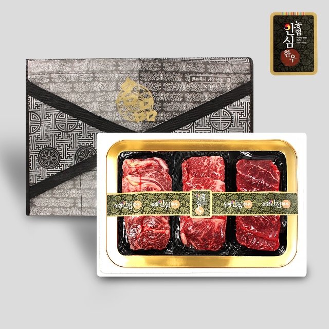 [농협안심한우] 1등급 등심 400g+채끝 300g+안심 300g 총 1kg