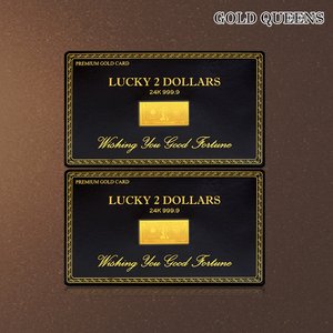 [골드퀸즈] 24K 순금 행운의 2달러 골드카드 2개