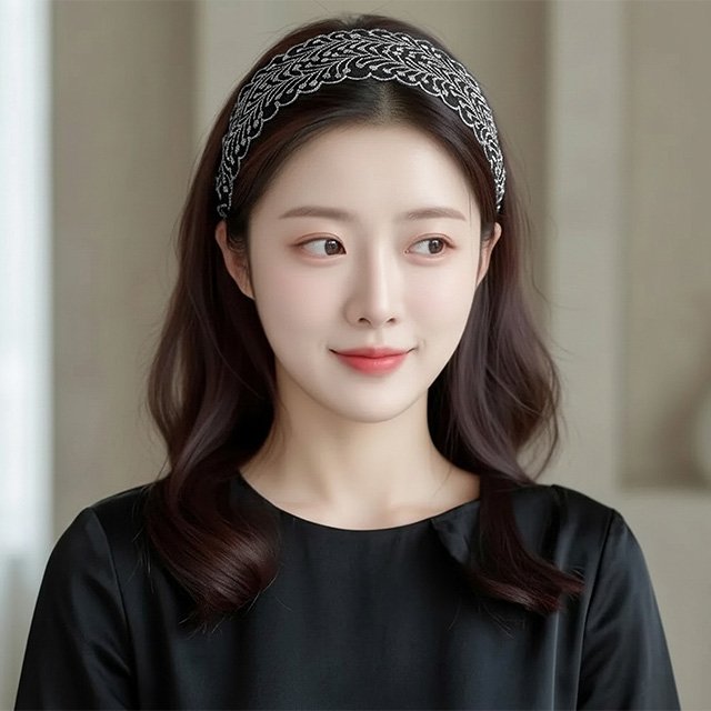 [플로레센스]공작자수편안한헤어밴드2종