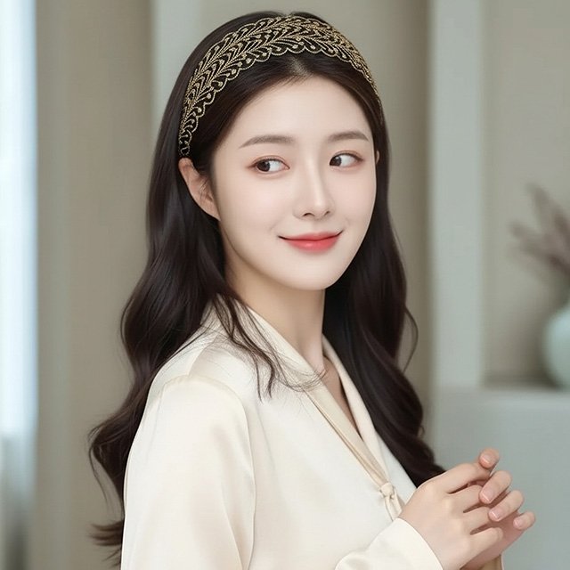 [플로레센스]공작자수편안한헤어밴드2종