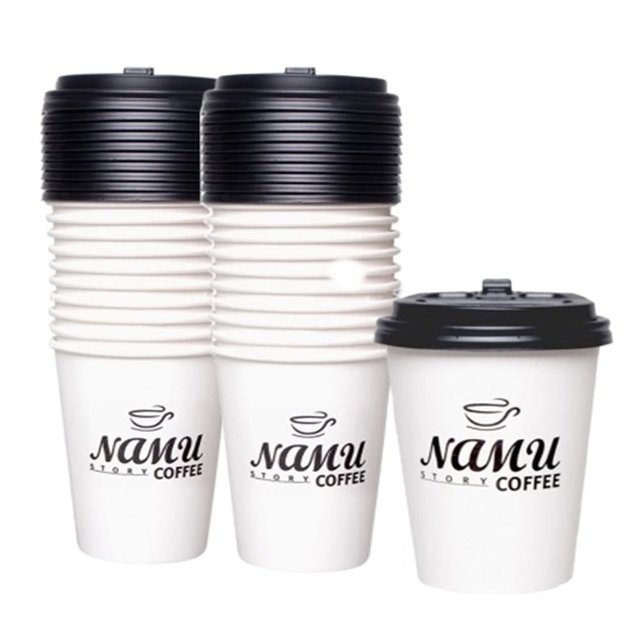 테이크아웃 뚜껑종이컵 11cm 20세트 커피컵 일회용컵 (WC75981)