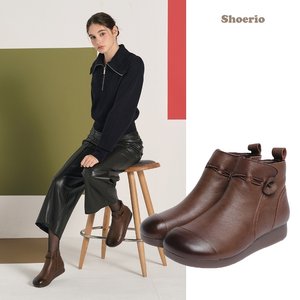 슈리오 소가죽 소프트 앵클부츠